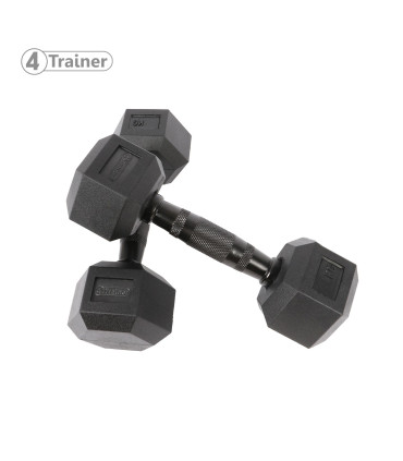 Haltère Hexagonale BL4CK 15KG - 4TRAINER