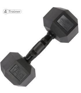 Haltère Hexagonale BL4CK 17,5KG - 4TRAINER