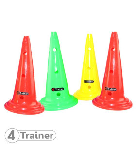 Balise Multicolore x4 - 50cm - 12 Trous - Rouge, Vert, Jaune - 4TRAINER