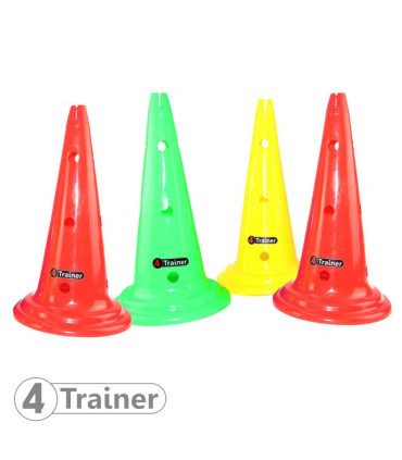 Balise Multicolore x4 - 50cm - 12 Trous - Rouge, Vert, Jaune - 4TRAINER