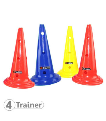 Balise x8 Multicolore - 50cm - 12 Trous - Rouge, Bleu, Jaune - 4TRAINER