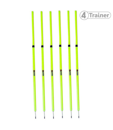 PIQUETS SLALOM TELESCOPIQUES - Pointe Acier Jaune - LOT DE 6 - 1m à 1,80m - 4TRAINER