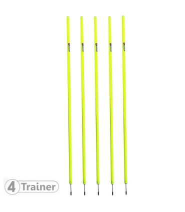 PIQUETS SLALOM - Pointe Acier Jaune - LOT DE 5 - 180cm - 4TRAINER