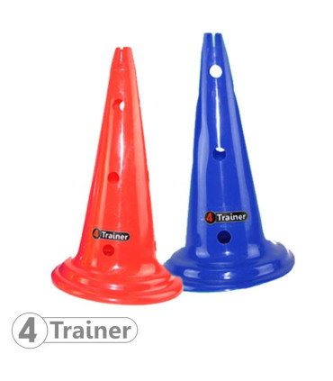 Balise x4 Multicolore - 50cm - 12 Trous - Rouge, Bleu - 4TRAINER