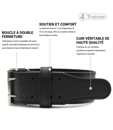 Ceinture de Force en Cuir - HALTÉROPHILIE - 4TRAINER
