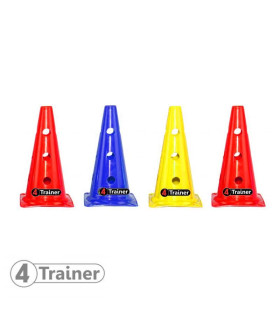 Balise x4 Multicolore - 30cm - Rouge, Jaune, Bleu - Percée 12 Trous - 4TRAINER