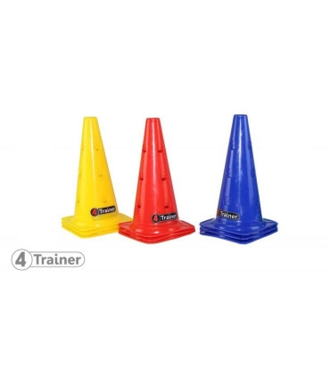 Balise x4 Multicolore - 30cm - Rouge, Jaune, Bleu - Percée 12 Trous - 4TRAINER