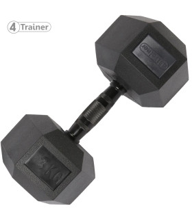 Haltère Hexagonale à l'unité - BL4CK 3KG - 4TRAINER