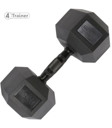 Haltère Hexagonale à l'unité - BL4CK 3KG - 4TRAINER
