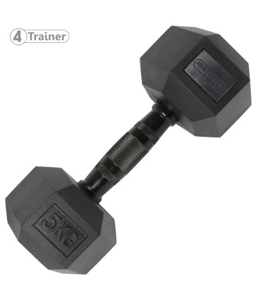 Haltère Hexagonale à l'unité - BL4CK 5KG - 4TRAINER
