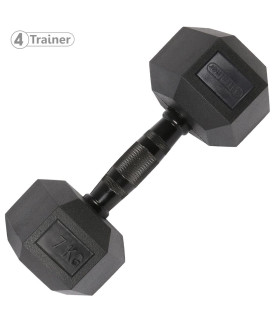 Haltère Hexagonale à l'unité - BL4CK 7KG - 4TRAINER