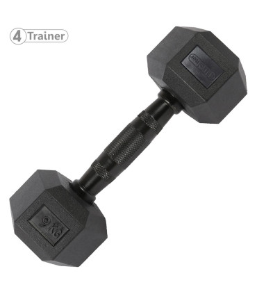 Haltère Hexagonale à l'unité - BL4CK 9KG - 4TRAINER