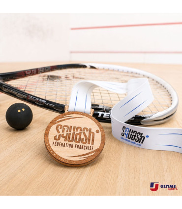 Médaille FFSquash en bois de Hêtre – 70mm