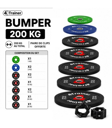 PACK HALTÈRES - 5 à 20KG avec Rack - 6 Paires (5, 10, 12.5, 15, 17.5, 20kg) - 4TRAINER