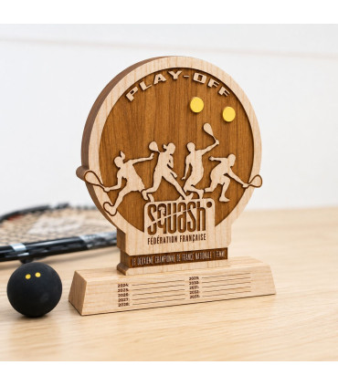 Trophée FFSquash en bois de Hêtre – Play-Off