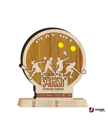 Trophée FFSquash en bois de Hêtre – Play-Off