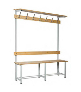 BANC COMBINE SIMPLE FACE AVEC PATERES ET PORTE-SACS - 2M