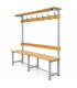 BANC COMBINE SIMPLE FACE AVEC PATERES ET PORTE-SACS - 2M