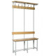 BANC COMBINE SIMPLE FACE AVEC PATERES ET PORTE-SACS - 1.5M
