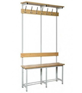 BANC COMBINE SIMPLE FACE AVEC PATERES ET PORTE-SACS - 1.5M