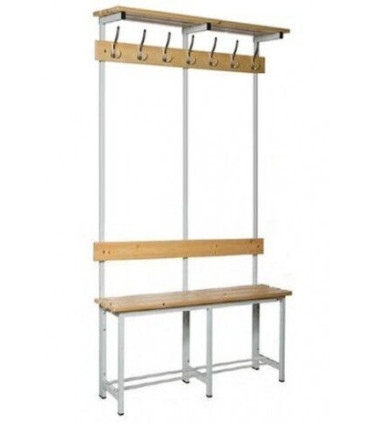 BANC COMBINE SIMPLE FACE AVEC PATERES ET PORTE-SACS - 1.5M