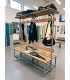 BANC COMBINE DOUBLE FACE AVEC PATERES ET PORTE-SACS - 1,5M