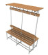 BANC COMBINE DOUBLE FACE AVEC PATERES ET PORTE-SACS - 1,5M