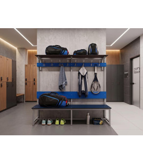 BANC COMBINE SIMPLE FACE AVEC PATERES ET PORTE-SACS - 1,5 M