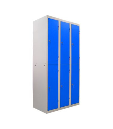 ARMOIRE/VESTIAIRE CLASSIQUES MULTICASES MONOBLOCS - 6 CASIERS AVEC PIED