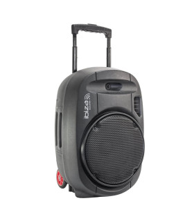 ENCEINTE SONO PORTABLE AUTONOME 15” - USB-MP3, BLUETOOTH AVEC 2 MICROS UHF - LOTRONIC