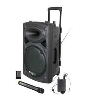 ENCEINTE SONO PORTABLE AUTONOME AVEC USB/VOX/BLUETOOTH et 2 MICROS UHF - LOTRONIC