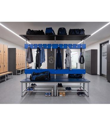 BANC COMBINE DOUBLE FACE AVEC PATERES ET PORTE-SACS - 2 M