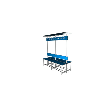 BANC COMBINE DOUBLE FACE AVEC PATERES ET PORTE-SACS - 2 M