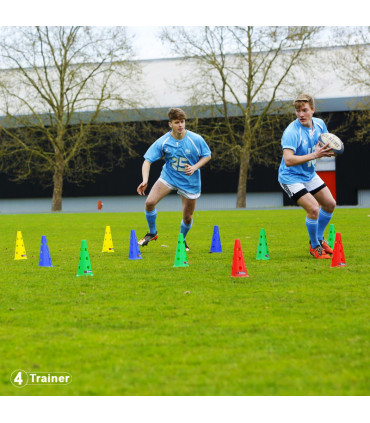 Balise x8 Multicolore - 30cm - Percée 12 Trous - 4TRAINER